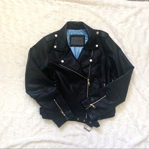 Ci Sono Vegan Black Leather Jacket - M